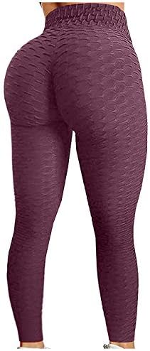 Zhensanguo Tayt Kadınlar için Yoga Pantolon Kadın Kabarcık Kalça Kaldırma Yüksek Bel Yoga Pantolon