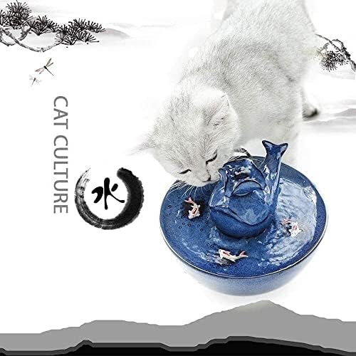 pet Su Sebili Kedi Su Çeşmesi, Kediler ve Köpekler için Seramik Pet içme çeşmesi-Filtreli Otomatik Sessiz Pet Su Sebili kedi