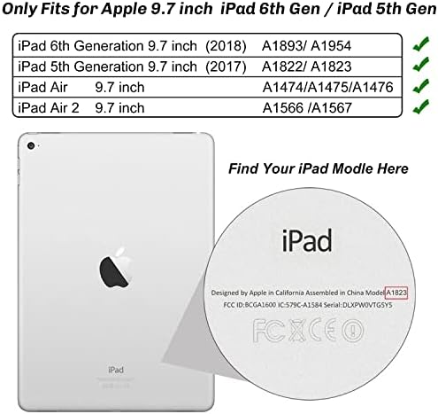 iPad 6th Nesil Kılıf, iPad 5th Nesil Kılıf, TopEsct Çocuklar Kılıf için Yeni iPad 2017/2018 9.7 inç Temperli Cam Ekran Koruyucu