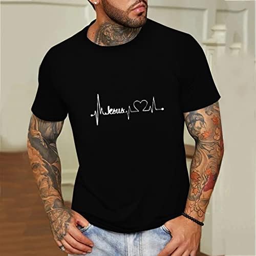 HDDK erkek Yaz Kısa Kollu T-Shirt Komik Grafik Baskı Crewneck Temel T Gömlek Casual Gevşek Moda Egzersiz Tee Tops