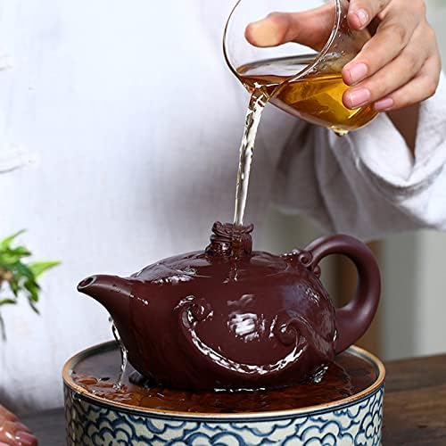 Klasik Çin Mor Kum Demlik Çay Bir Set Seramik Su ısıtıcısı Çömlek 420 ml/14.81 Oz Kapasiteli Zisha Kil demlik