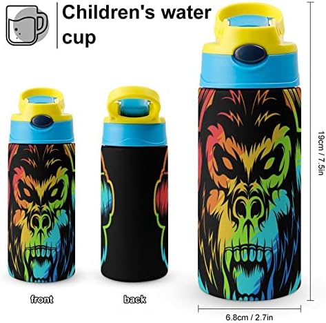 Termos Bardak 500Ml renkli Orangutan yalıtımlı su şişesi, spor ve seyahat için Pipetli