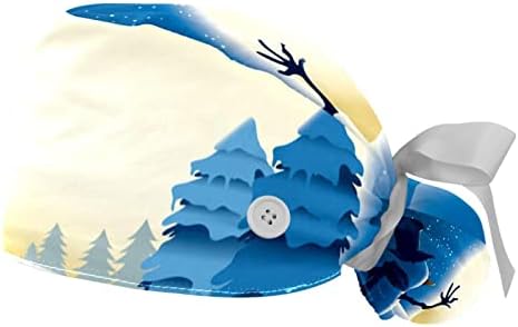 2 ADET Kabarık Kap Düğmesi At Kuyruğu Kılıfı Pamuk Çalışma Şapka Ter Bandı Ayarlanabilir Cerrahi Kapaklar Noel Kardan Adam