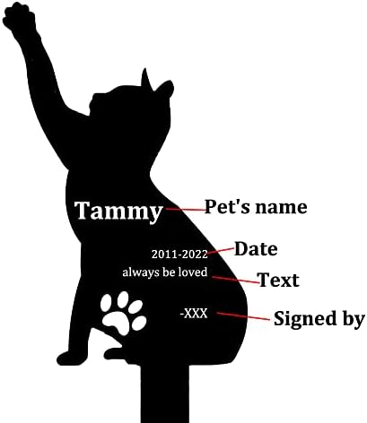 Kişiselleştirilmiş Pet Mezar Işaretleyici Kedi Kaybı Bahis Paslanmaz Çelik Pet Anıt Bahçe Bahis Kedi Anıt Plak Pet Anıt Kaybı
