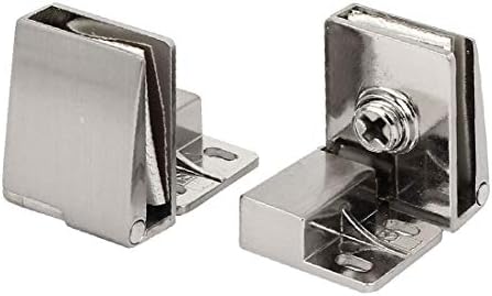 X-DREE 7mm Kalınlığında Metal Duvara Monte cam kapi Menteşeler Kelepçeleri Gümüş Ton 2 adet (7mm de espesor de metal montado