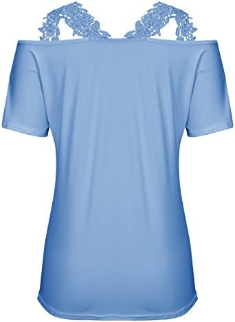 T-Shirt Kazak Seksi üstleri Bayan Bluz T kollu Casual Dantel Gömlek katı Kısa kadın Bluz