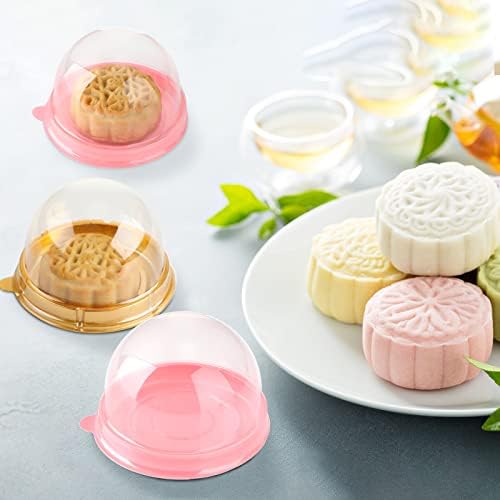 300 Set Mini Şeffaf Plastik Cupcakes Konteynerler Muffin Cupcake Tutucu Mooncake Kutuları Kubbe Kapaklı Bireysel Mini Tatlı