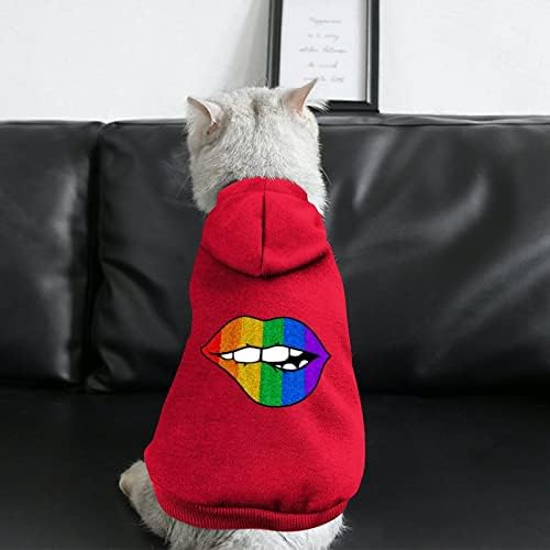 Eşcinsel Gurur Glitter Dudaklar Tek Parça Köpek Kostüm Pet Takım Elbise Şapka ile evcil hayvan aksesuarları Köpek ve Kedi