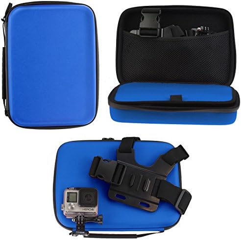 Navitech Mavi Ağır Sağlam Hard Case / Kapak GoXtreme WiFi Görünümü Eylem Kamera ile Uyumlu