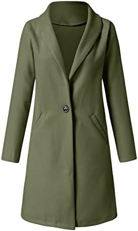 ZL GEQINAI Ceket Bayan Bir Düğme Palto Kaybeder Uzun Giyim Rahat Moda Zarif trençkotlar Kış Sıcak Dış Giyim