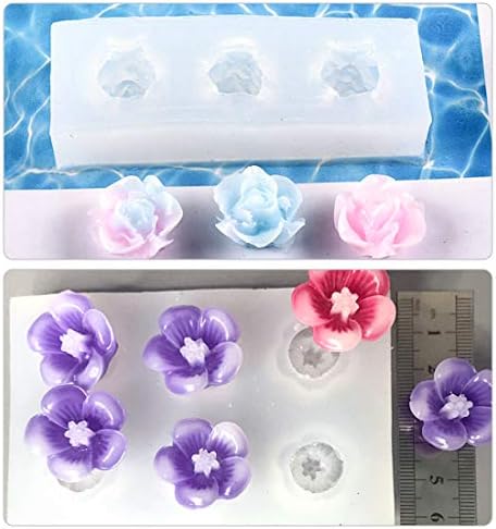 FıneInno Çiçek Reçine Kalıp 3D Silikon Kalıplar Döküm Kalıpları Craft Kalıp DIY Kolye Küpe Takı Yapımı (Mini Çiçek silikon