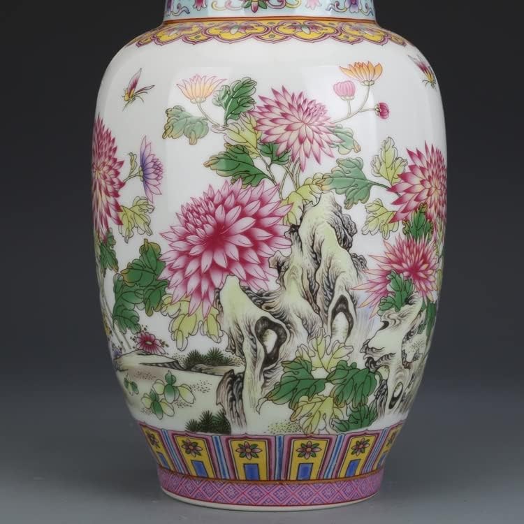 HOUKAİ Emaye Krizantem Kaplı Pot Çay Kavanoz Antika Koleksiyonu Antika Jingdezhen Porselen Süsler