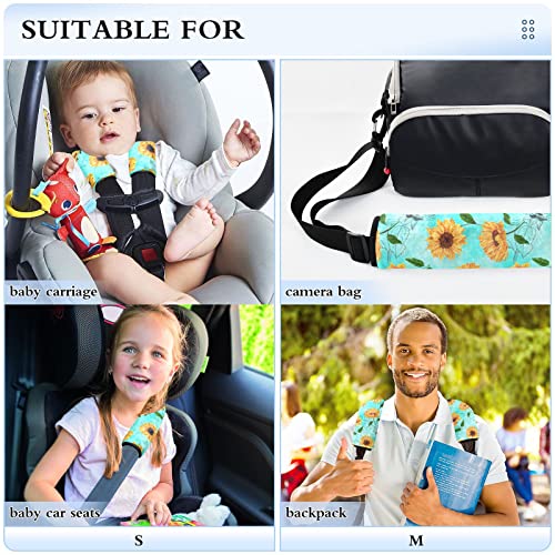 Ayçiçeği Teal Araba Koltuğu Askı Kapakları Bebek Çocuklar için 2 ADET Araba Koltuğu Sapanlar Omuz Yastık Pedleri Koruyucu