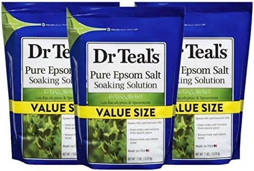 Dr Teal'ın Epsom Tuzu 3'lü Paket (Toplam 21 lbs) Okaliptüs ve Nane