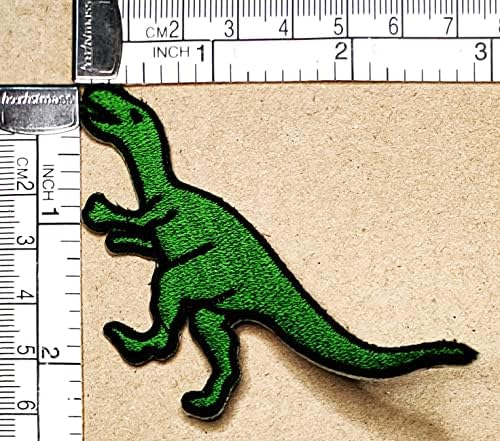 Kleenplus 3 adet. Yeşil Dinozor Ceratosaurus Demir on Yamalar Dinozor Sevimli Hayvan Karikatür Çocuk Moda Stil İşlemeli Motif