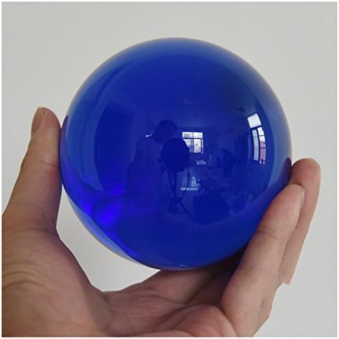 80mm / 3 K9 Katı Kristal cam küre Fotoğraf, Dekorasyon, Feng Shui (Mavi)