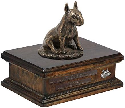 Bull Terrier Oturma 2, Köpek Külleri Anıtı Heykeli, Evcil Hayvan Adı ve Alıntı-ArtDog Personalized