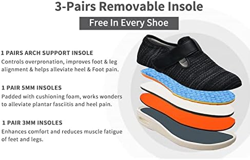 GSFY kadın Diyabetik Ayakkabı Geniş Genişlik Ayarlanabilir Kapatma Ödem yürüyüş ayakkabısı Yaşlı Nöropati Şişmiş Ayaklar