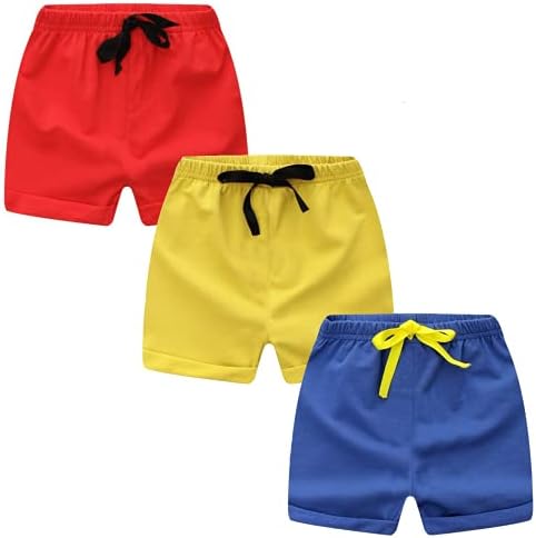 Jagrove Yürüyor Boys Kız Şort 3 Paket Küçük Çocuklar Pamuk Spor Jogger Şort Yaz Düz Renk Aktif kısa pantolon