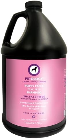 Petology Puppy Faces Yırtılmaz Puppy & Dog Şampuanı, Galon-Doğal, Yumuşak ve Hafif, Hassas Cilde Sahip Yavru Köpekler ve