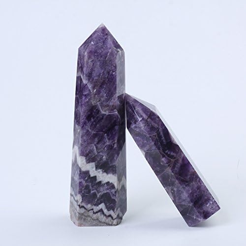 Hongjintian 2 adet Doğal Kristaller Kaya Reiki Şifa Rüya Ametist Noktaları 5.11 İnç 7.67 inç