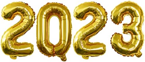 MÜDAVİM 2023 Folyo Numarası Balonlar 2023 Yeni Yıl Arifesi Festivali Parti Malzemeleri Mezuniyet Süslemeleri (Altın, 16 İnç)