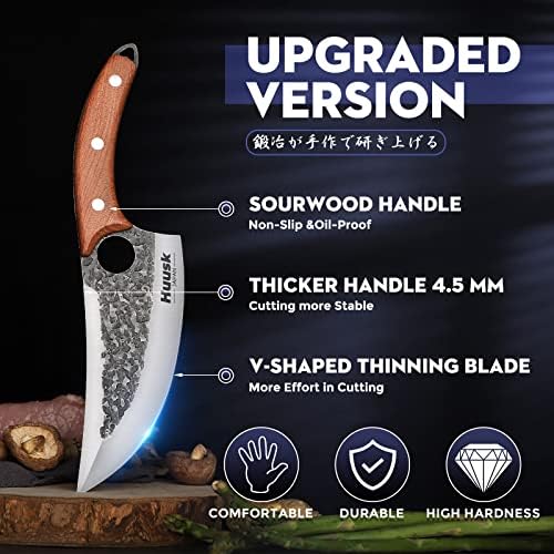 Huusk kasap bıçağı Et Kesme için Paketi Viking Bıçağı Kılıflı El Dövme kasap bıçağı
