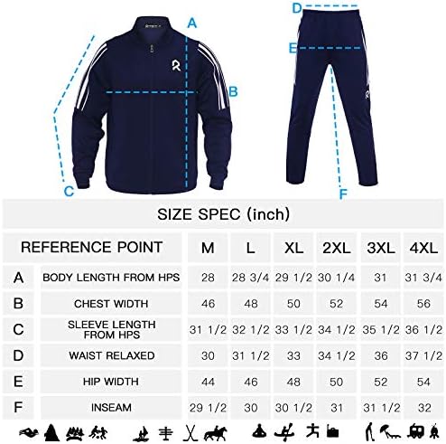WearLink erkek Eşofman Tam Zip Atletik koşu elbisesi Eşofman Seti Rahat Rahat Ceket ve Pantolon 2 Parça Kıyafet (Koyu Mavi,