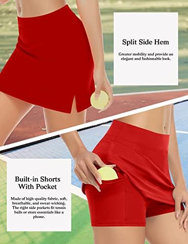 Ganado Tenis Etekler Şort Cepler ile Kadınlar için Golf Atletik Skorts Yüksek Belli Koşu Etek Egzersiz Rahat Giyim