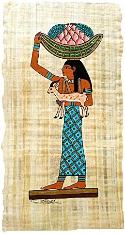 Orijinal Mısır Papirüsü Papirüs Teklifleri-Kahire'deki Ustalar tarafından Mısır'da Yapılmış ve Elle Boyanmış, 25 x 52 cm