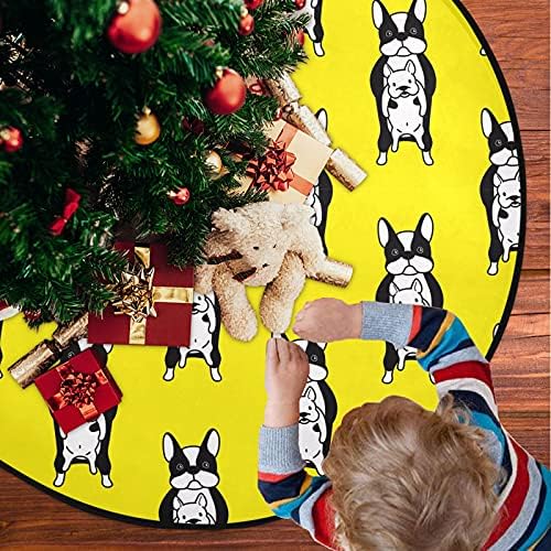 visesunny Komik Bulldog Hayvan Noel Ağacı Mat Ağacı Standı Mat Zemin Koruyucu Emici Ağacı Standı Tepsi Mat Zemin Koruma için