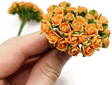 50 adet Yapay Gül Dut Kağıdı Çiçek Karalama Defteri Craft Düğün Buket DIY Minyatür Mini Tiny Sahte Gül Yıldönümü Sevgililer