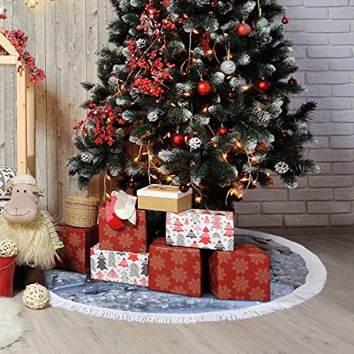 Noel Ağacı Etek Merry Christmas Noel Ağacı Mat Püskül ile Tatil Parti Ev Dekorasyon 30×30