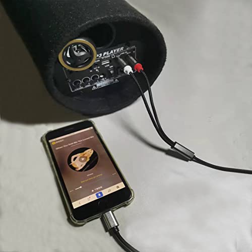 DUOYUTING RCA Ses Kablosu, ıOS Telefon için 2 Erkek RCA Stereo Ses Y-Adaptörü için iPhone/Ses Kutusu/Amplifikatör/Ev Sineması