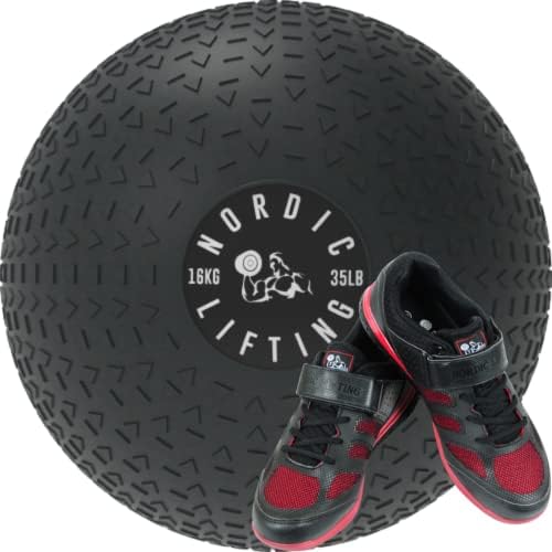 İskandinav Kaldırma Slam Topu Ayakkabı ile 35 lb Paket Venja Boyutu 9-Siyah Kırmızı