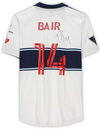 Theo Bair Vancouver Whitecaps FC İmzalı Maç - 2020 MLS Sezonundan Kullanılmış 14 Beyaz Forma-İmzalı Futbol Formaları