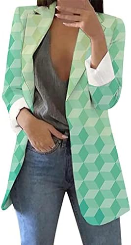 Kadın Baskılı Hırka resmi kıyafet Uzun Kollu Yaka İş Ofis Ceket Ceket Orta Ağırlık Bayan Ceket