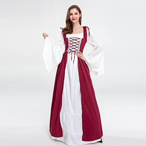 Rönesans Elbise Kadın Artı Boyutu Peri Ortaçağ Chemise Elbise Korsan Köylü Ren Faire Kostüm uzun elbise