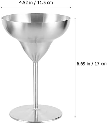 Cabilock Beyaz Tekne Fincan Bar Şarap Rv Bulaşık Makinesi Kırılmaz Martini Uzun Metal Paslanmaz Margarita Kamp Havuzu Drinkware