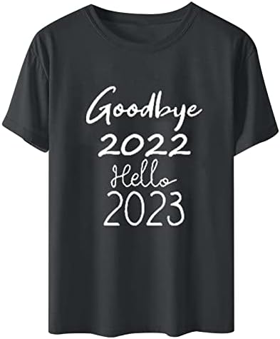 xıpcokm Kadın Moda Baskı Tişörtleri, Kısa Kollu Tişörtler Hollo 2023 Mektup Baskılı Kazak, Bayanlar Yuvarlak Boyun Bluzlar