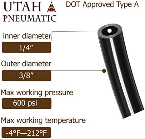 Utah Pnömatik 3/8 Hava Hattı Hortumu Naylon Pnömatik Boru Sae J844 Dot, Hava Fren Borusu Süspansiyonu Veya Sıvı Transferi