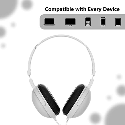 Bulktech 718 Çocuklar için Kulak Üstü Kablolu Kulaklık - Stereo Ses, 3,5 mm Jaklı Dolaşmayan 5 ft Uzunluğunda Kablo, Kindle,