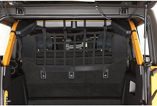Ford Bronco için Fit 4-Door 2021-2023 Siyah Arka Bagaj İzolasyon Net Kargo Örgü Arka Koltuk Pet Bariyeri Kapağı İç Araba