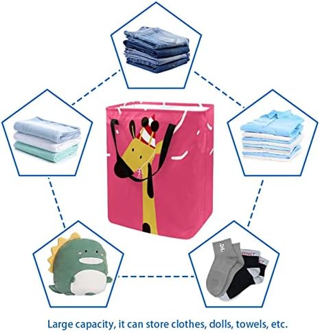 Sevimli Hayvan Geyik Baskı Katlanabilir çamaşır sepeti, 60L Su Geçirmez çamaşır sepetleri Çamaşır Kutusu Giysi Oyuncak Depolama