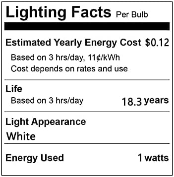 Lxcom Aydınlatma 12 Paket LED Beyaz Renk Ampul 1 W Küre Ampuller G45 LED Beyaz Gece Lambası Ampul E26/E27 Orta Taban Noel