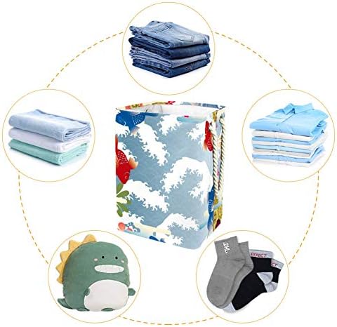 Inhomer Japon Tarzı Retro Arka Plan 300D Oxford PVC Su Geçirmez Giysiler Sepet Büyük çamaşır sepeti Battaniye Giyim Oyuncaklar