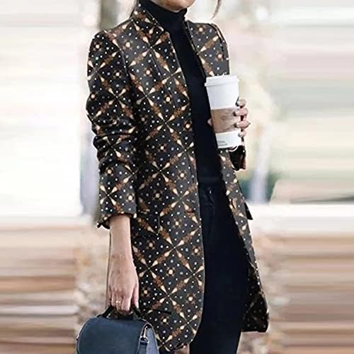 MİNGE Sonbahar Tunik Klasik Blazers kadın Uzun Kollu Kolej Rahat Blazer Grafik Düğme Pamuk Fit V Boyun