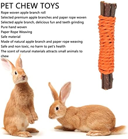 VINGVO Hamster Çiğnemek Şube, 10 Adet Kağıt Halat Dokuma Hamster Isırığı Oyuncaklar Ahşap Elma Dalları Sıkıntı Rahatlatmak