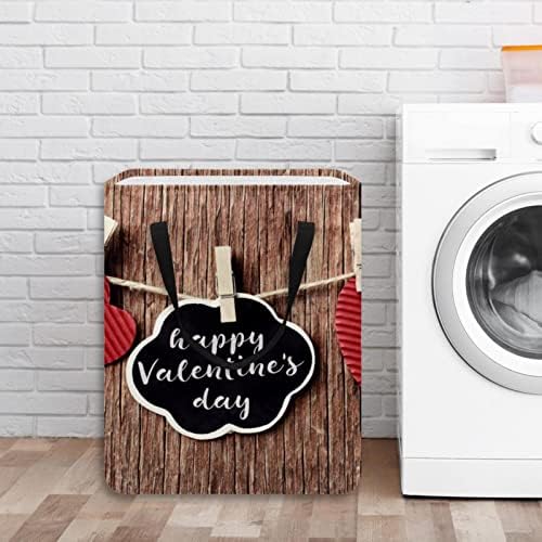 Aşk Clothespins Baskı Katlanabilir çamaşır sepeti, 60L Su Geçirmez çamaşır sepetleri çamaşır Kutusu Giysi Oyuncak Depolama