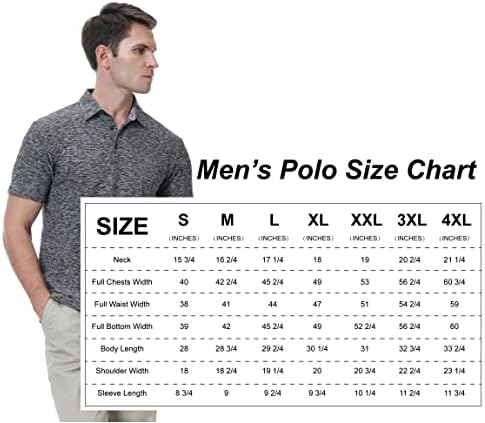WARHORSEE Golf polo gömlekler Erkekler için Kısa Kollu Kırışıklık Ücretsiz 4 Yönlü Streç Nem Esneklik Performans Yakalı Tişörtleri